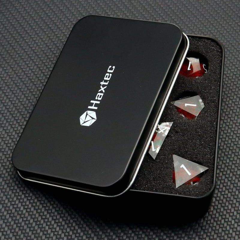 Haxtec DND Dice Set Sharp Edge Resin Dice Set with Dice Case, Flower D and D Dice, Polyhedral D&D Dice Set for Dungeons and Dragons TTRPGs DND Gift, Red - Image 5